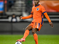 Netherlands player Neraysho Kasanwirjo participates in the match between Netherlands U21 and Sweden U21 at the Goffertstadion for the Qualif...