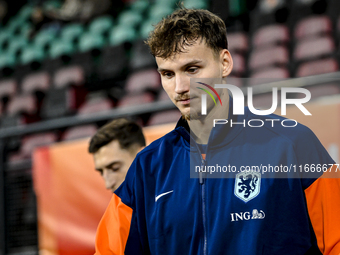 Netherlands player Rav van den Berg participates in the match between Netherlands U21 and Sweden U21 at the Goffertstadion for the Qualifica...