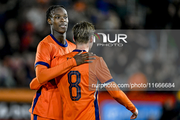 Netherlands players Emmanuel Emegha and Kenneth Taylor participate in the match between Netherlands U21 and Sweden U21 at the Goffertstadion...