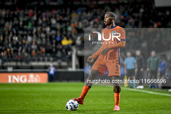 Netherlands player Neraysho Kasanwirjo participates in the match between Netherlands U21 and Sweden U21 at the Goffertstadion for the Qualif...