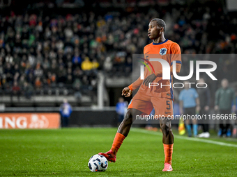 Netherlands player Neraysho Kasanwirjo participates in the match between Netherlands U21 and Sweden U21 at the Goffertstadion for the Qualif...