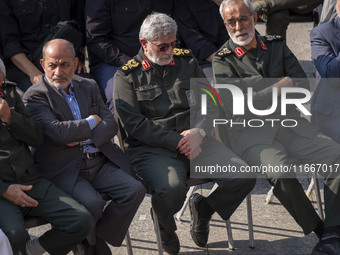 Brigadier General Esmail Qaani, Commander of the Quds Force of the Islamic Revolutionary Guard Corps, attends a funeral ceremony for General...