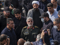 Brigadier General Esmail Qaani, Commander of the Quds Force of the Islamic Revolutionary Guard Corps, looks on after attending a funeral cer...