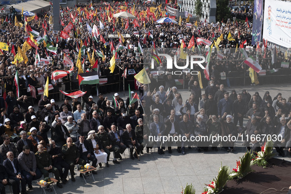 Brigadier General Esmail Qaani, Commander of the Quds Force of the Islamic Revolutionary Guard Corps, attends a funeral ceremony for General...