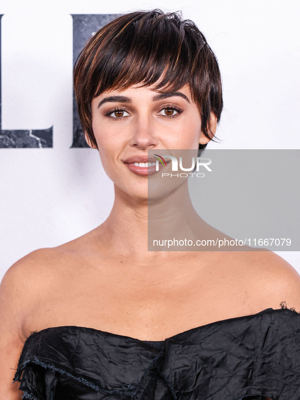 Naomi Scott arrives at the Global Premiere Of Paramount Pictures' 'Smile 2' held at Paramount Pictures Studios on October 14, 2024 in Hollyw...