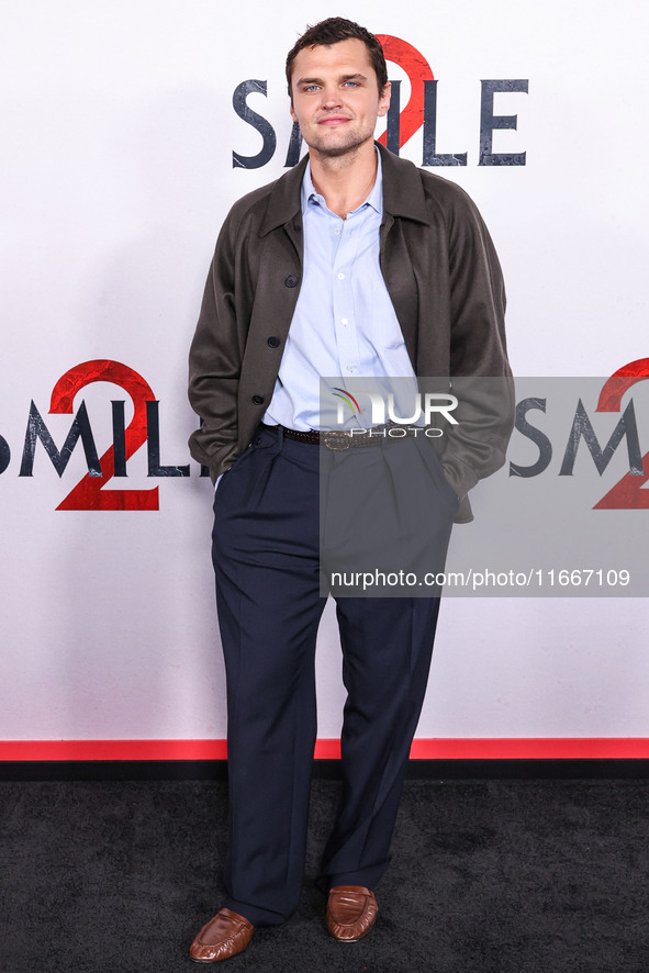 Ray Nicholson arrives at the Global Premiere Of Paramount Pictures' 'Smile 2' held at Paramount Pictures Studios on October 14, 2024 in Holl...