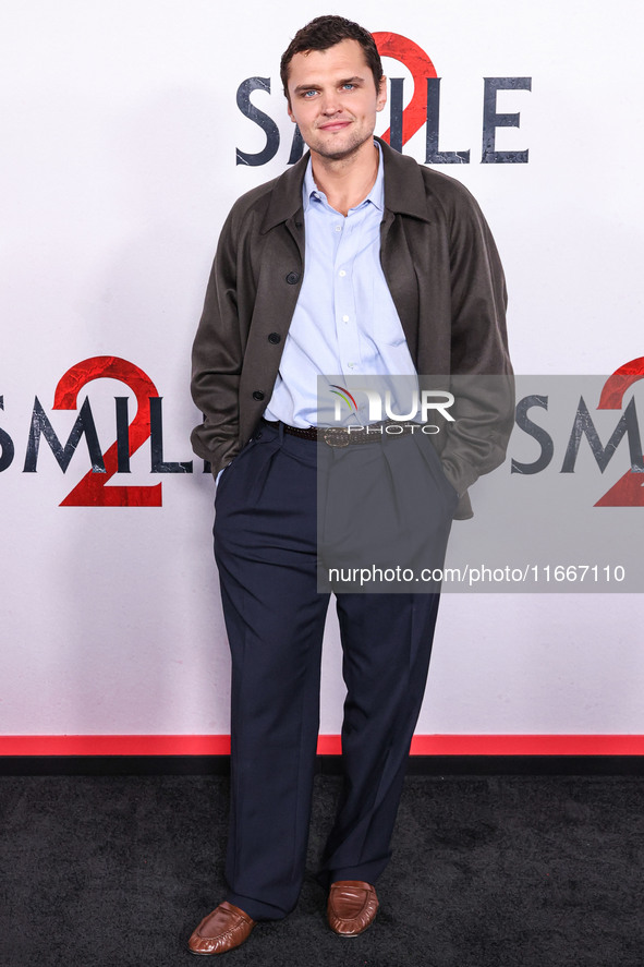 Ray Nicholson arrives at the Global Premiere Of Paramount Pictures' 'Smile 2' held at Paramount Pictures Studios on October 14, 2024 in Holl...