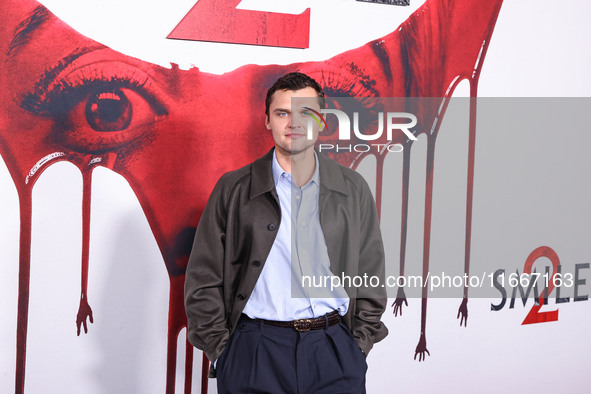 Ray Nicholson arrives at the Global Premiere Of Paramount Pictures' 'Smile 2' held at Paramount Pictures Studios on October 14, 2024 in Holl...