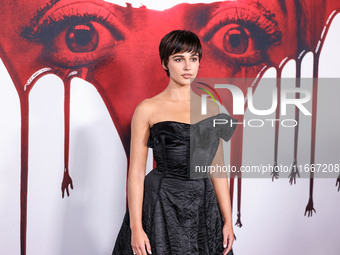 Naomi Scott arrives at the Global Premiere Of Paramount Pictures' 'Smile 2' held at Paramount Pictures Studios on October 14, 2024 in Hollyw...