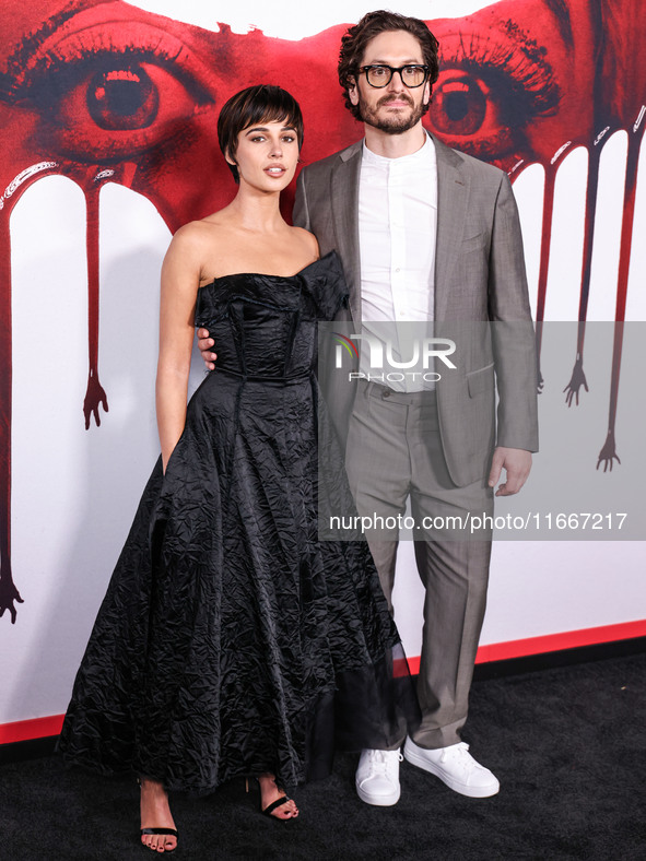 Naomi Scott and Parker Finn arrive at the Global Premiere Of Paramount Pictures' 'Smile 2' held at Paramount Pictures Studios on October 14,...