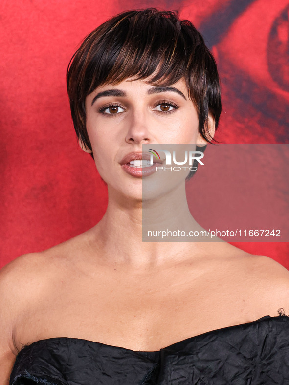 Naomi Scott arrives at the Global Premiere Of Paramount Pictures' 'Smile 2' held at Paramount Pictures Studios on October 14, 2024 in Hollyw...