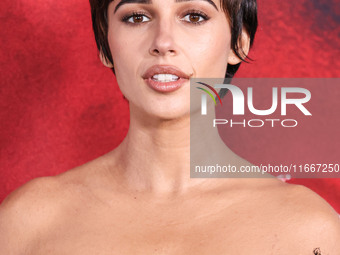 Naomi Scott arrives at the Global Premiere Of Paramount Pictures' 'Smile 2' held at Paramount Pictures Studios on October 14, 2024 in Hollyw...