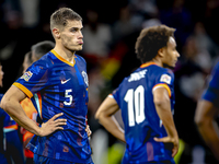 Netherlands defender Mickey van de Ven appears dejected after the lost game during the match between Germany and the Netherlands at the Alli...