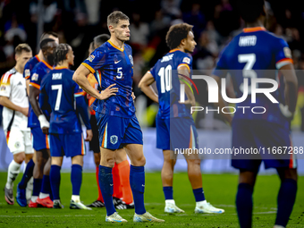 Netherlands defender Mickey van de Ven appears dejected after the lost game during the match between Germany and the Netherlands at the Alli...