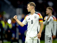 Germany defender Joshua Kimmich celebrates the victory after the game during the match between Germany and the Netherlands at the Allianz Ar...