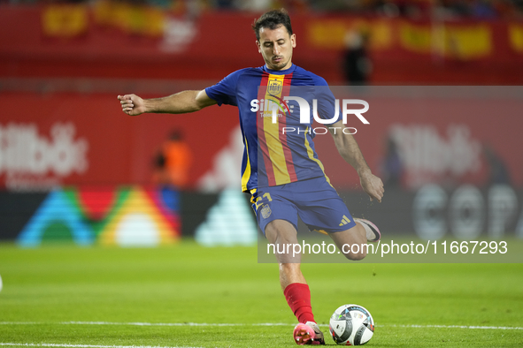 Mikel Oyarzabal centre-forward of Spain and Real Sociedad during the warm-up before the UEFA Nations League 2024/25 League A Group A4 match...