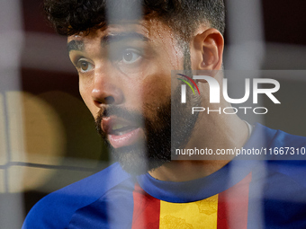 David Raya of Spain looks on before the UEFA Nations League 2024/25 League A Group A4 game between Spain and Denmark at Enrique Roca stadium...