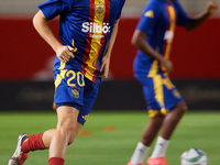 Pedri of Spain is in action before the UEFA Nations League 2024/25 League A Group A4 game between Spain and Denmark at Enrique Roca Stadium...