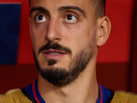 Joselu of Spain looks on before the UEFA Nations League 2024/25 League A Group A4 game between Spain and Denmark at Enrique Roca Stadium in...