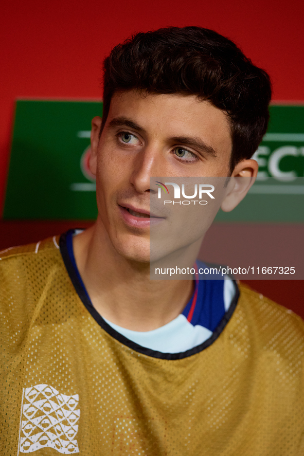 Pau Torres of Spain looks on before the UEFA Nations League 2024/25 League A Group A4 game between Spain and Denmark at Enrique Roca Stadium...