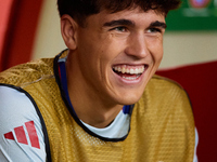 Pau Cubarsi of Spain smiles before the UEFA Nations League 2024/25 League A Group A4 game between Spain and Denmark at Enrique Roca Stadium...