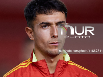 Martin Zubimendi of Spain looks on before the UEFA Nations League 2024/25 League A Group A4 game between Spain and Denmark at Enrique Roca s...