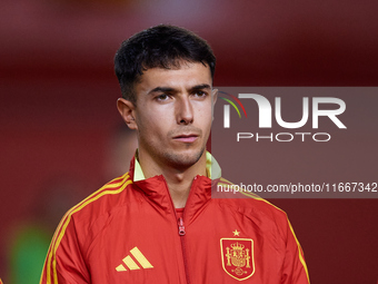 Martin Zubimendi of Spain looks on before the UEFA Nations League 2024/25 League A Group A4 game between Spain and Denmark at Enrique Roca s...