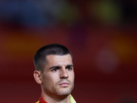 Alvaro Morata of Spain looks on before the UEFA Nations League 2024/25 League A Group A4 game between Spain and Denmark at Enrique Roca Stad...