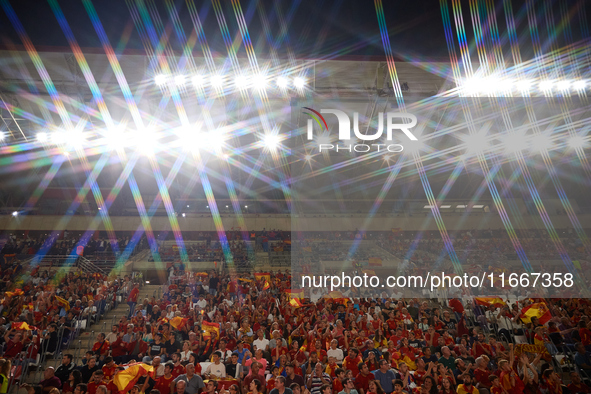 A general view of the inside of the stadium prior to the UEFA Nations League 2024/25 League A Group A4 game between Spain and Denmark at Enr...