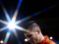 Alvaro Morata of Spain looks on before the UEFA Nations League 2024/25 League A Group A4 game between Spain and Denmark at Enrique Roca Stad...