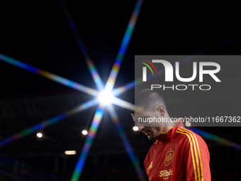 Alvaro Morata of Spain looks on before the UEFA Nations League 2024/25 League A Group A4 game between Spain and Denmark at Enrique Roca stad...