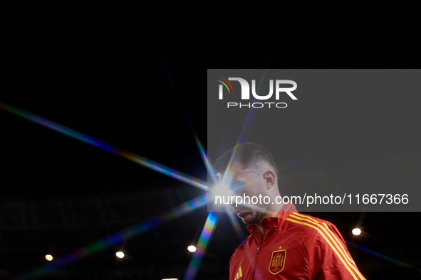 (EDITOR'S NOTE: The image is taken using a star filter effect) Aymeric Laporte of Spain looks on before the UEFA Nations League 2024/25 Leag...