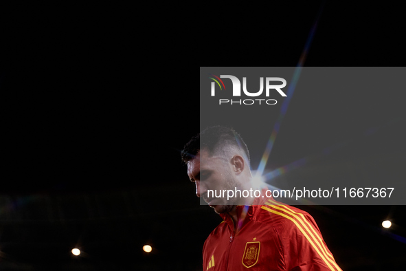 (EDITOR'S NOTE: The image is taken using a star filter effect) Aymeric Laporte of Spain looks on before the UEFA Nations League 2024/25 Leag...