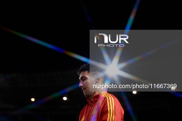 (EDITOR'S NOTE: The image is taken using a star filter effect) Martin Zubimendi of Spain looks on prior to the UEFA Nations League 2024/25 L...