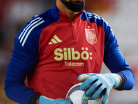 Robert Sanchez of Spain looks on before the UEFA Nations League 2024/25 League A Group A4 game between Spain and Denmark at Enrique Roca sta...