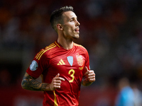 Alejandro Grimaldo of Spain looks on during the UEFA Nations League 2024/25 League A Group A4 game between Spain and Denmark at Enrique Roca...