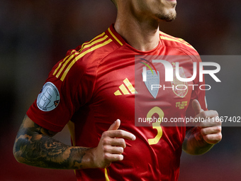 Alejandro Grimaldo of Spain looks on during the UEFA Nations League 2024/25 League A Group A4 game between Spain and Denmark at Enrique Roca...