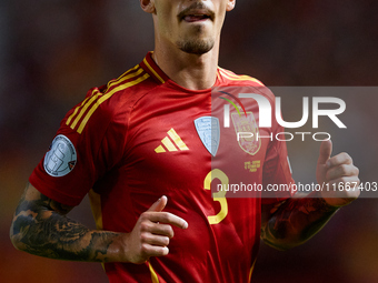 Alejandro Grimaldo of Spain looks on during the UEFA Nations League 2024/25 League A Group A4 game between Spain and Denmark at Enrique Roca...