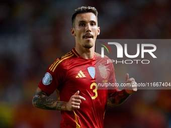 Alejandro Grimaldo of Spain looks on during the UEFA Nations League 2024/25 League A Group A4 game between Spain and Denmark at Enrique Roca...