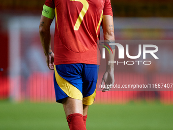 Alvaro Morata of Spain looks on during the UEFA Nations League 2024/25 League A Group A4 game between Spain and Denmark at Enrique Roca Stad...