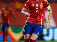 Alvaro Morata of Spain is in action during the UEFA Nations League 2024/25 League A Group A4 game between Spain and Denmark at Enrique Roca...