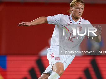 Dolberg of Denmark is in action during the UEFA Nations League 2024/25 League A Group A4 game between Spain and Denmark at Enrique Roca Stad...