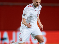 Nelson of Denmark is in action during the UEFA Nations League 2024/25 League A Group A4 game between Spain and Denmark at Enrique Roca Stadi...