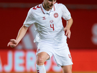 Nelson of Denmark is in action during the UEFA Nations League 2024/25 League A Group A4 game between Spain and Denmark at Enrique Roca Stadi...