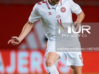 Nelson of Denmark is in action during the UEFA Nations League 2024/25 League A Group A4 game between Spain and Denmark at Enrique Roca Stadi...