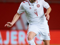 Nelson of Denmark is in action during the UEFA Nations League 2024/25 League A Group A4 game between Spain and Denmark at Enrique Roca Stadi...