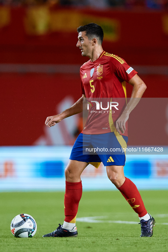 Vivian of Spain plays during the UEFA Nations League 2024/25 League A Group A4 game between Spain and Denmark at Enrique Roca Stadium in Mur...