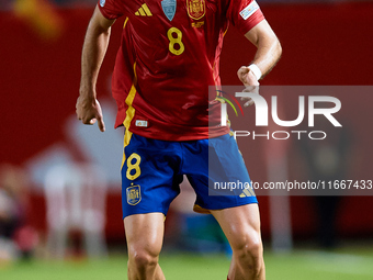 Fabian Ruiz of Spain is in action during the UEFA Nations League 2024/25 League A Group A4 game between Spain and Denmark at Enrique Roca St...