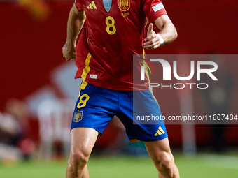 Fabian Ruiz of Spain is in action during the UEFA Nations League 2024/25 League A Group A4 game between Spain and Denmark at Enrique Roca St...