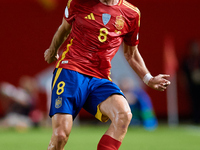 Fabian Ruiz of Spain is in action during the UEFA Nations League 2024/25 League A Group A4 game between Spain and Denmark at Enrique Roca St...